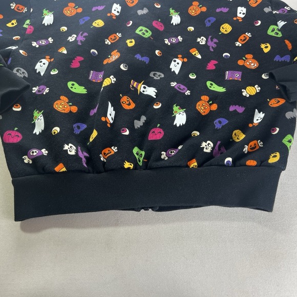Disney Parks Halloween 2022 Mickey Ghost Full Zip Hoodie SZ Medium Spooky Witchy - Picture 5 of 12